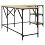 Escritorio madera de ingeniería roble Sonoma 139x139x75 cm de , Escritorios - Ref: Foro24-837588, Precio: 87,39 €, Descuento: %