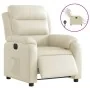Sillón reclinable eléctrico de cuero sintético crema de , Sillones - Ref: Foro24-3205029, Precio: 275,64 €, Descuento: %