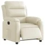 Sillón reclinable eléctrico de cuero sintético crema de , Sillones - Ref: Foro24-3205029, Precio: 275,64 €, Descuento: %