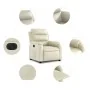 Sillón reclinable eléctrico de cuero sintético crema de , Sillones - Ref: Foro24-3205029, Precio: 275,64 €, Descuento: %