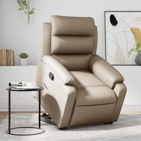 Sillón reclinable elevable cuero artificial color capuchino de , Sillones - Ref: Foro24-3205048, Precio: 302,06 €, Descuento: %