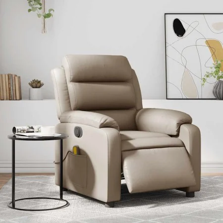 Sillón reclinable de masaje eléctrico cuero sintético capuchino by , Armchairs - Ref: Foro24-3205041, Price: 288,84 €, Discou...