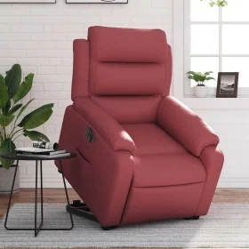 Sillón elevable eléctrico cuero artificial rojo tinto de , Sillones - Ref: Foro24-3205060, Precio: 353,14 €, Descuento: %