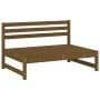 Sofá central de jardín madera maciza pino marrón miel 120x80 cm by , Modular outdoor sofas - Ref: Foro24-825705, Price: 83,21...