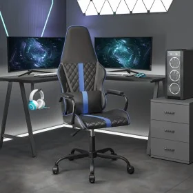 Silla gaming con masaje cuero sintético azul y negro de , Sillones para videojuegos - Ref: Foro24-345557, Precio: 102,46 €, D...