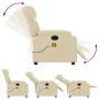 Sillón reclinable de masaje eléctrico tela color crema de , Sillones - Ref: Foro24-3205313, Precio: 299,85 €, Descuento: %