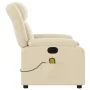 Sillón reclinable de masaje eléctrico tela color crema de , Sillones - Ref: Foro24-3205313, Precio: 299,85 €, Descuento: %