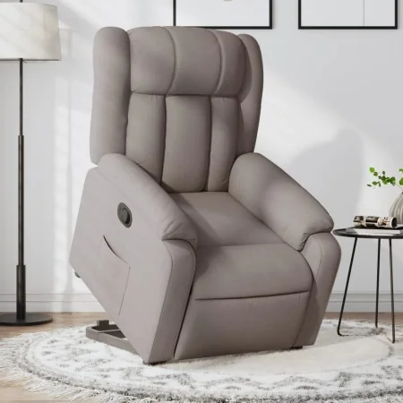 Sillón reclinable elevable tela gris taupe by , Armchairs - Ref: Foro24-3205324, Price: 313,03 €, Discount: %