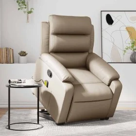 Sillón reclinable masaje pie cuero artificial color capuchino de , Sillones - Ref: Foro24-3205055, Precio: 324,70 €, Descuent...