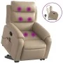Sillón reclinable masaje pie cuero artificial color capuchino de , Sillones - Ref: Foro24-3205055, Precio: 324,70 €, Descuent...
