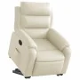 Sillón reclinable elevable eléctrico de cuero sintético crema by , Armchairs - Ref: Foro24-3205057, Price: 356,96 €, Discount: %