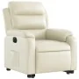 Sillón reclinable elevable eléctrico de cuero sintético crema by , Armchairs - Ref: Foro24-3205057, Price: 356,96 €, Discount: %