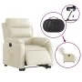 Sillón reclinable elevable eléctrico de cuero sintético crema by , Armchairs - Ref: Foro24-3205057, Price: 356,96 €, Discount: %