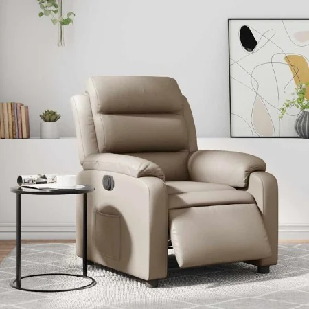 Sillón reclinable eléctrico de cuero sintético color capuchino by , Armchairs - Ref: Foro24-3205034, Price: 267,22 €, Discoun...