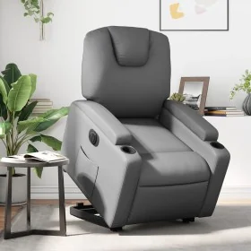 Sillón reclinable elevable eléctrico de cuero sintético gris de , Sillones - Ref: Foro24-3204447, Precio: 385,75 €, Descuento: %