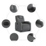Sillón reclinable elevable eléctrico de cuero sintético gris de , Sillones - Ref: Foro24-3204447, Precio: 385,75 €, Descuento: %
