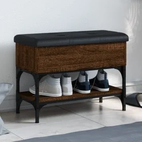 Banco zapatero madera de ingeniería marrón roble 62x32x45 cm by , Benches for halls and storage - Ref: Foro24-835171, Price: ...