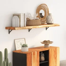 Estante pared rectangular madera acacia borde vivo 120x30x3,8cm by , Table tops - Ref: Foro24-370290, Price: 91,94 €, Discoun...