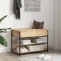 Banco zapatero madera de ingeniería roble Sonoma 70x42,5x50 cm by , Benches for halls and storage - Ref: Foro24-839029, Price...