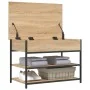 Banco zapatero madera de ingeniería roble Sonoma 70x42,5x50 cm by , Benches for halls and storage - Ref: Foro24-839029, Price...