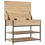 Banco zapatero madera de ingeniería roble Sonoma 70x42,5x50 cm by , Benches for halls and storage - Ref: Foro24-839029, Price...