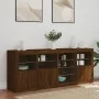 Aparador con luces LED marrón roble 164x37x67 cm by , Sideboards - Ref: Foro24-3209057, Price: 195,97 €, Discount: %