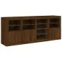Aparador con luces LED marrón roble 164x37x67 cm by , Sideboards - Ref: Foro24-3209057, Price: 195,97 €, Discount: %