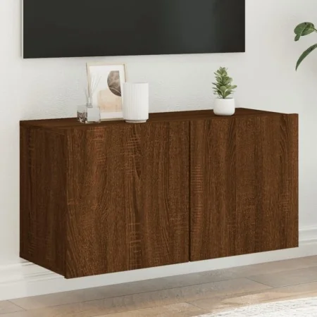 Mueble para TV de pared roble marrón 80x30x41 cm de , Muebles TV - Ref: Foro24-836964, Precio: 54,91 €, Descuento: %