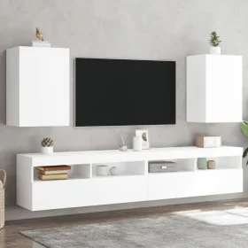 Muebles TV de pared 2 uds madera ingeniería blanco 100x30x30 cm de , Muebles TV - Ref: Foro24-836911, Precio: 84,36 €, Descue...