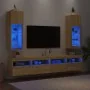 Muebles de TV con luces LED 2 uds roble Sonoma 30,5x30x90 cm de , Muebles TV - Ref: Foro24-837006, Precio: 114,20 €, Descuent...