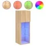 Muebles de TV con luces LED 2 uds roble Sonoma 30,5x30x90 cm de , Muebles TV - Ref: Foro24-837006, Precio: 114,20 €, Descuent...
