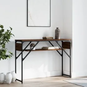 Mesa consola estante madera ingeniería marrón roble 105x30x75cm de , Mesas auxiliares - Ref: Foro24-837796, Precio: 46,45 €, ...