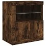 Aparador con luces LED roble ahumado 60,5x37x67 cm de , Aparadores - Ref: Foro24-836620, Precio: 86,26 €, Descuento: %