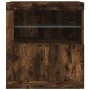 Aparador con luces LED roble ahumado 60,5x37x67 cm de , Aparadores - Ref: Foro24-836620, Precio: 86,26 €, Descuento: %