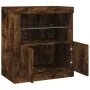 Aparador con luces LED roble ahumado 60,5x37x67 cm de , Aparadores - Ref: Foro24-836620, Precio: 86,26 €, Descuento: %