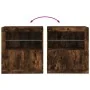 Aparador con luces LED roble ahumado 60,5x37x67 cm de , Aparadores - Ref: Foro24-836620, Precio: 86,26 €, Descuento: %