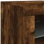 Aparador con luces LED roble ahumado 60,5x37x67 cm de , Aparadores - Ref: Foro24-836620, Precio: 86,26 €, Descuento: %