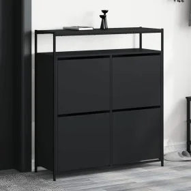 Mueble zapatero con 4 cajones abatibles negro 100x34x112 cm de , Zapateros y organizadores de calzado - Ref: Foro24-3214413, ...