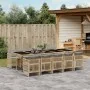 Set de comedor de jardín 11 pzas y cojines ratán sintético gris von , Gartensets - Ref: Foro24-3210932, Preis: 832,49 €, Raba...