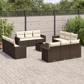 Set de sofás de jardín con cojines 13 piezas ratán PE marrón von , Modulare Sofas für den Außenbereich - Ref: Foro24-3251120,...