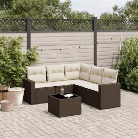 Set sofás de jardín 6 piezas y cojines ratán sintético marrón de , Sofás modulares de exterior - Ref: Foro24-3251300, Precio:...