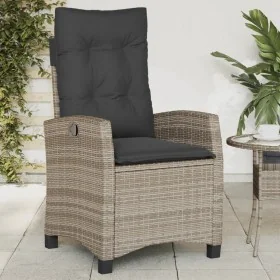 Sillón reclinable de jardín con cojines ratán sintético gris de , Sillas de jardín - Ref: Foro24-365211, Precio: 159,89 €, De...