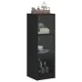 Aparador con puertas de vidrio negro 35x37x109 cm de , Aparadores - Ref: Foro24-836386, Precio: 79,93 €, Descuento: %