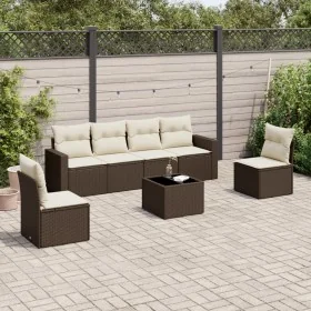 Juego de sofás de jardín 7 piezas con cojines ratán PE marrón von , Modulare Sofas für den Außenbereich - Ref: Foro24-3251160...