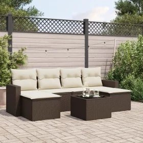 Juego de sofás de jardín 7 piezas con cojines ratán PE marrón by , Modular outdoor sofas - Ref: Foro24-3251670, Price: 422,44...