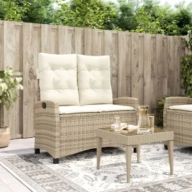 Sillón reclinable de jardín con cojines ratán sintético beige de , Bancos de jardín - Ref: Foro24-368229, Precio: 198,59 €, D...