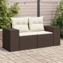 Sofá de jardín con cojines 2 plazas ratán sintético marrón by , Outdoor sofas - Ref: Foro24-366212, Price: 174,87 €, Discount: %