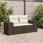 Sofá de jardín con cojines 2 plazas ratán sintético marrón by , Outdoor sofas - Ref: Foro24-366212, Price: 174,87 €, Discount: %