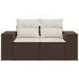 Sofá de jardín con cojines 2 plazas ratán sintético marrón by , Outdoor sofas - Ref: Foro24-366212, Price: 174,87 €, Discount: %