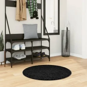 Alfombra peluda de pelo largo moderna PAMPLONA negra Ø 80 cm de , Alfombras - Ref: Foro24-375287, Precio: 26,20 €, Descuento: %